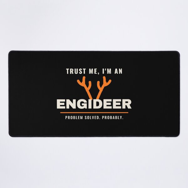 Item preview, Trust Me, I'm an Engideer - Antler Typography - Black Background designed and sold by SailWolf--.