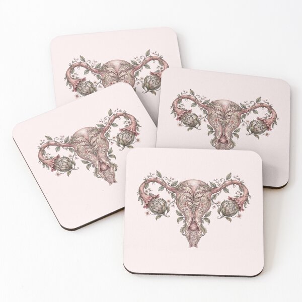 Item preview, Vintage Floral Uterus Artwork OBGYN Midwife Gift designed and sold by NadinArtStudio.