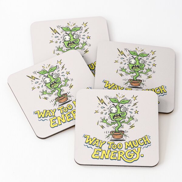 Item preview, Way Too Much Energy Crazy Houseplant Humor designed and sold by LayercraftArt.