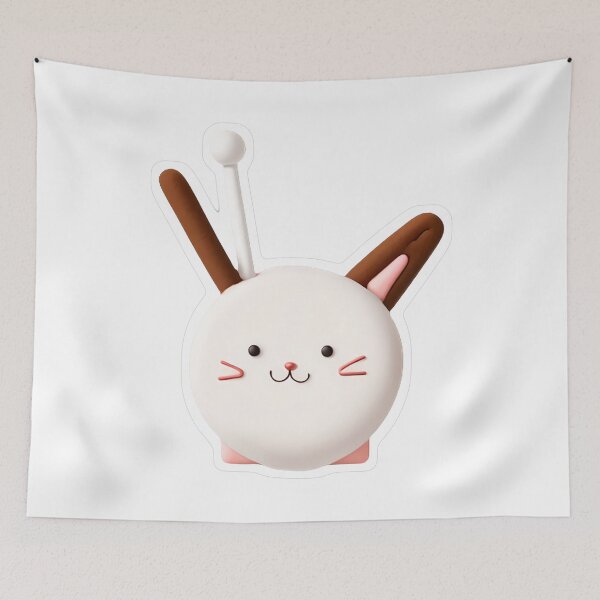 Item preview, Cute 3D White Rabbit Head designed and sold by For-Cat Studio.