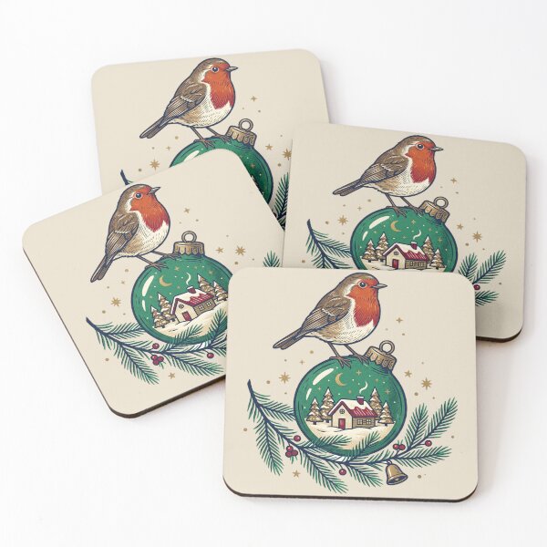 Item preview, A Robin Above a Snowy Village designed and sold by ELmestka.