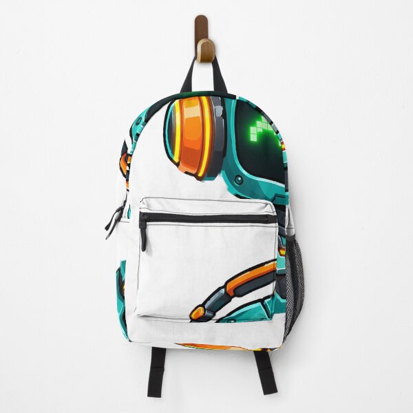Item preview, Retro Robot with Headphones Green Smile Neon Music Art designed and sold by T0LD Studio.