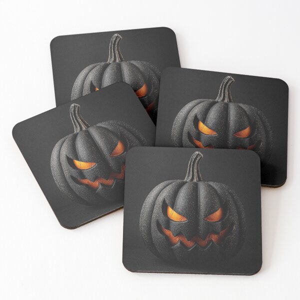 Item preview, Scary Black Halloween Pumpkin — Glowing Evil Jack-O'-Lantern Art designed and sold by LYAN-STORE.