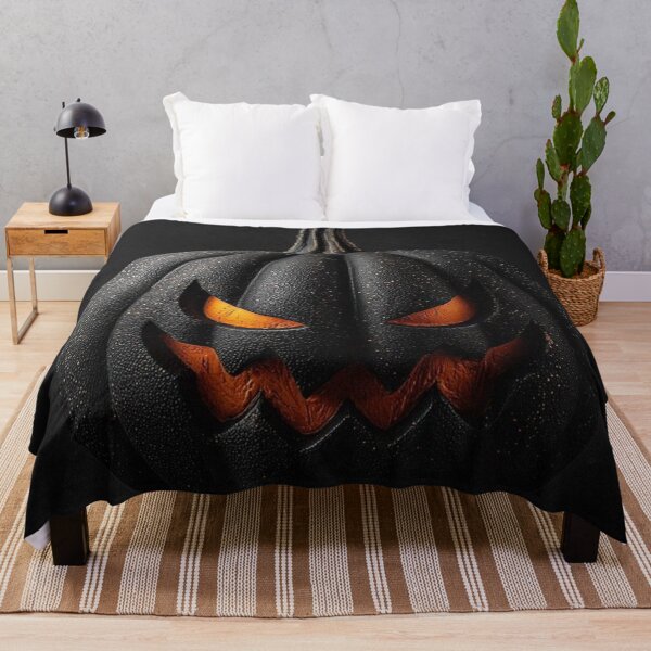 Item preview, Scary Black Halloween Pumpkin — Glowing Evil Jack-O'-Lantern Art designed and sold by LYAN-STORE.