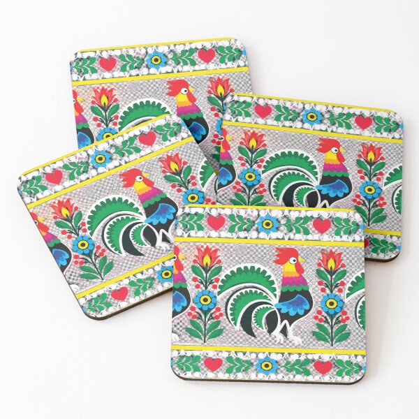 Item preview, Polish Folk Art – Colorful Rooster Floral Pattern designed and sold by Cleora Art .