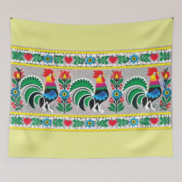 Item preview, Polish Folk Art – Colorful Rooster Floral Pattern designed and sold by Cleora Art .