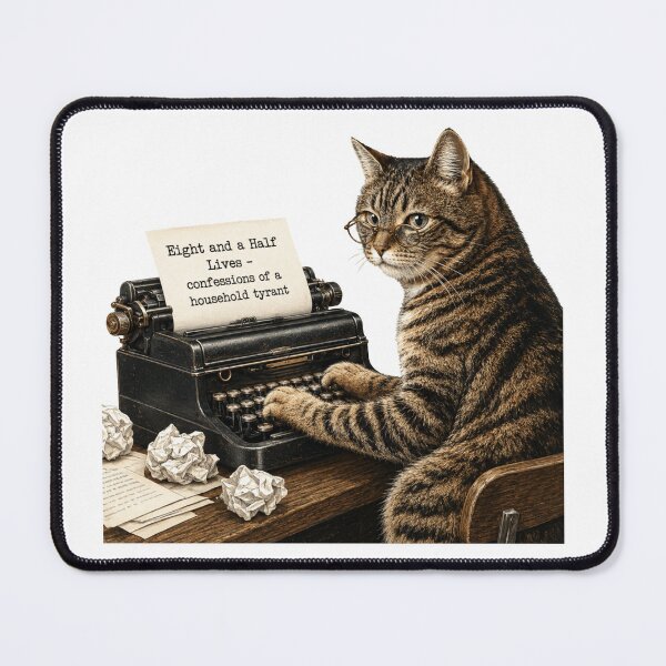 Item preview, Novelist Cat Writing Memoir designed and sold by EllieGantDesign.