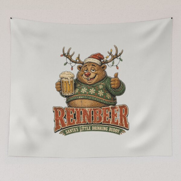 Item preview, Reinbeer Funny Reindeer Beer Christmas Vintage Retro Design designed and sold by elisarasada.