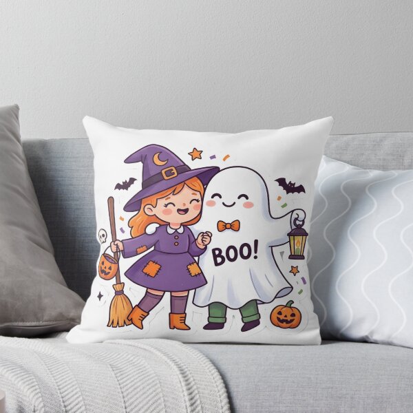 Item preview, Witch Girl and Ghost – Cute Halloween Besties Sticker designed and sold by BLOOMVELLE.