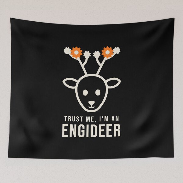 Item preview, Trust Me, I'm an Engideer - Gear Antler Deer - Black Background designed and sold by SailWolf--.