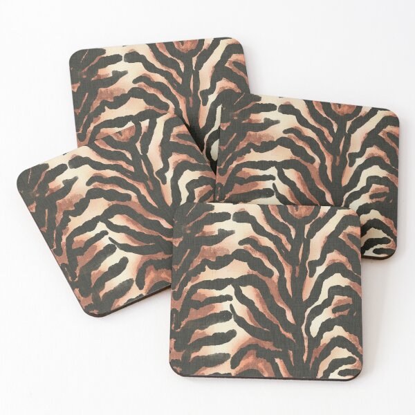 Item preview, Tiger Luxe – Textured Tiger Stripes in Terracotta, Cream and Black designed and sold by Sheena  Bonaise.