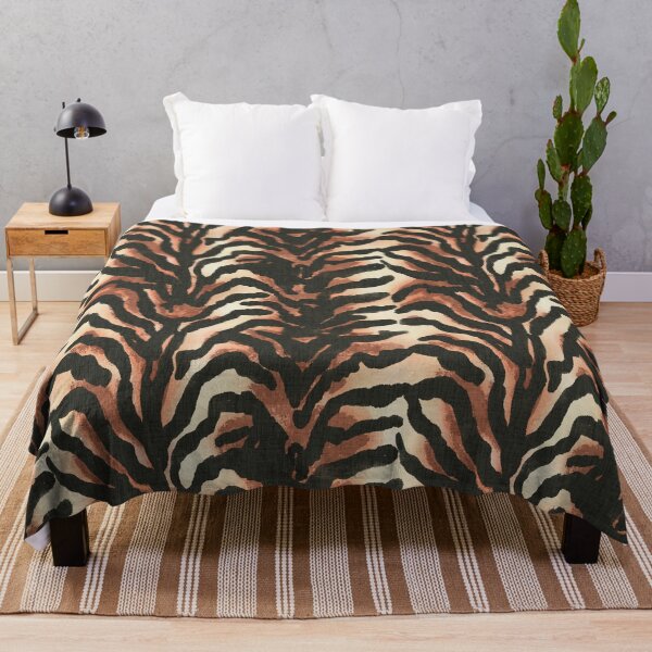 Item preview, Tiger Luxe – Textured Tiger Stripes in Terracotta, Cream and Black designed and sold by Sheena Bonaise.
