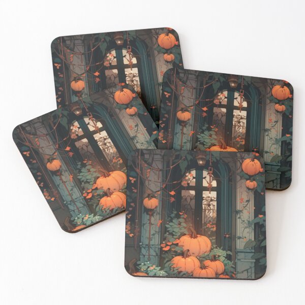 Item preview, Cozy Halloween Porch Entrance — Autumn Pumpkin & Vines Cottagecore Art designed and sold by LYAN-STORE.
