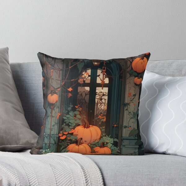 Item preview, Cozy Halloween Porch Entrance — Autumn Pumpkin & Vines Cottagecore Art designed and sold by LYAN-STORE.