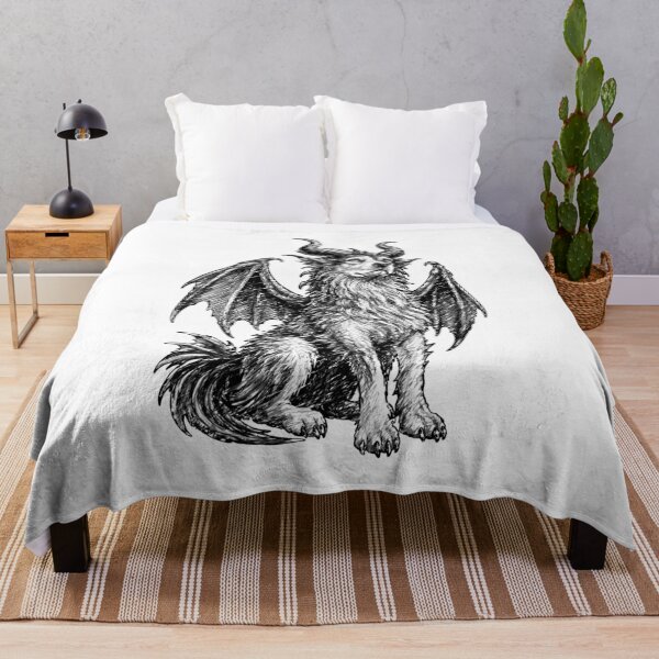Item preview, Gothic Fantasy Dog dragon sketch designed and sold by Szkicerka.