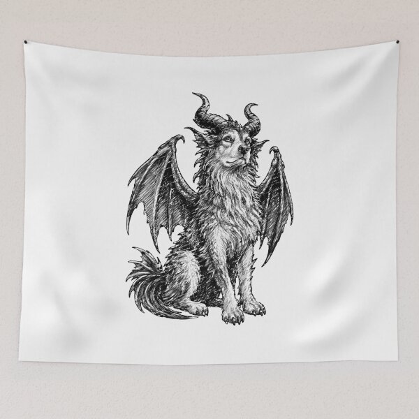 Item preview, Gothic Fantasy Dog dragon sketch designed and sold by Szkicerka.
