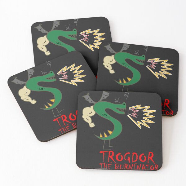 Item preview, Trogdor The Burninator Green Dragon Red Text Retro Meme designed and sold by BUNNIES-EL.