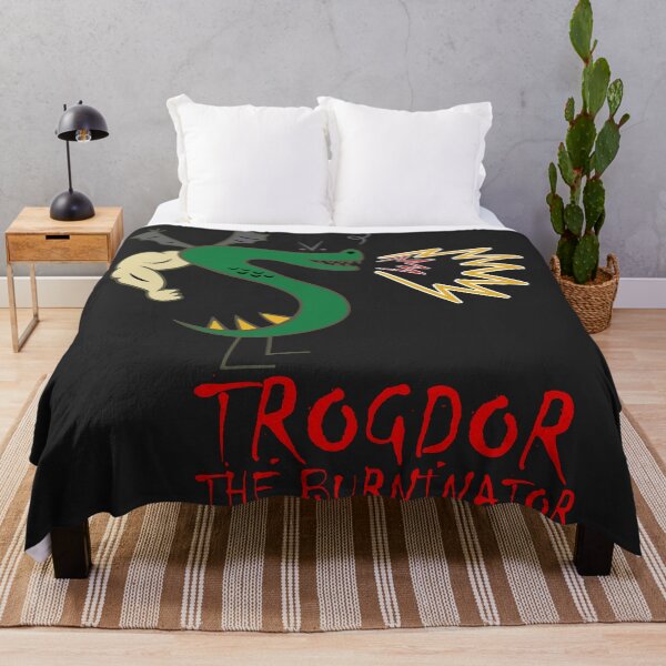 Item preview, Trogdor The Burninator Green Dragon Red Text Retro Meme designed and sold by BUNNIES-EL.