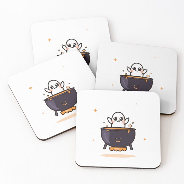 Item preview, Cute Ghost Rising from Witch Cauldron designed and sold by Mekuzz Store.