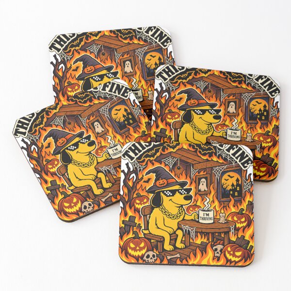 Item preview, This Is Not Just Fine This Is An Upgrade Funny Halloween Dog T-Shirt Design designed and sold by KIDEnia.