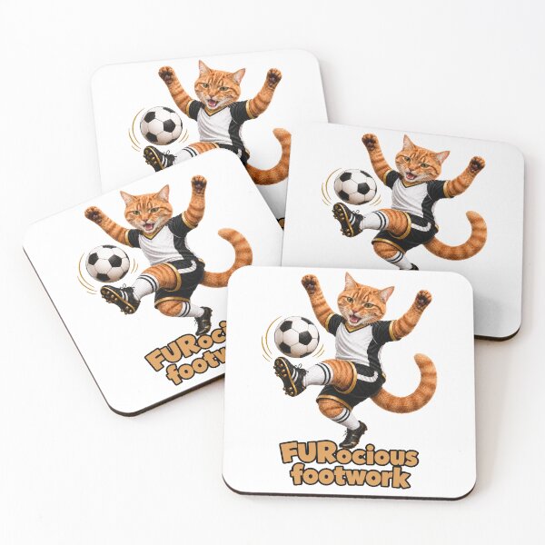 Item preview, FURocious Footwork - Soccer Cat designed and sold by EllieGantDesign.