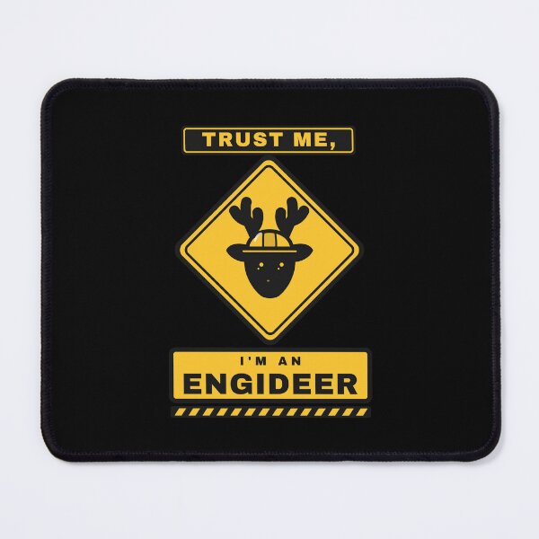 Item preview, Trust Me, I'm an Engideer - Hazard Sign Deer - Black Background designed and sold by SailWolf--.