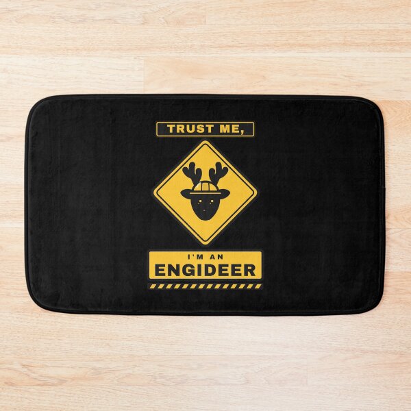 Item preview, Trust Me, I'm an Engideer - Hazard Sign Deer - Black Background designed and sold by SailWolf--.