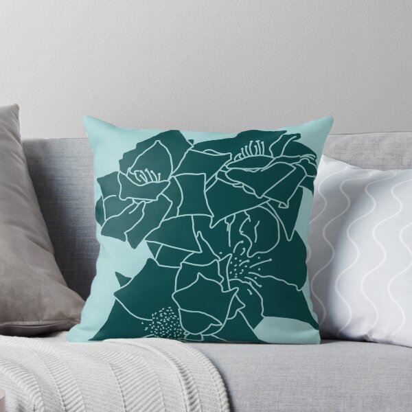Item preview, Minimalist Teal Floral Line Art designed and sold by  CharlottePorterArt.