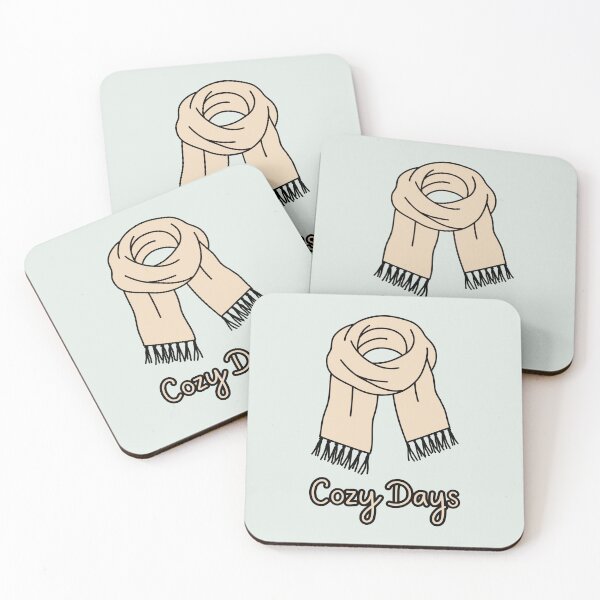 Item preview, Cozy Days Scarf Hand Drawn Beige Winter Aesthetic designed and sold by Ink Ripple Whispers.