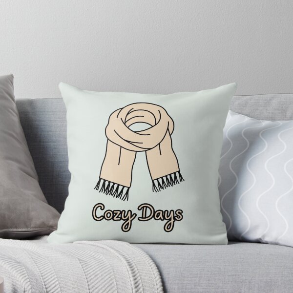 Item preview, Cozy Days Scarf Hand Drawn Beige Winter Aesthetic designed and sold by Ink Ripple Whispers.