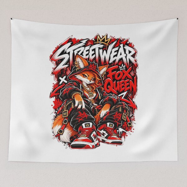 Item preview, Streetwear Fox Queen Urban Graffiti Art designed and sold by BAAKSHOP.