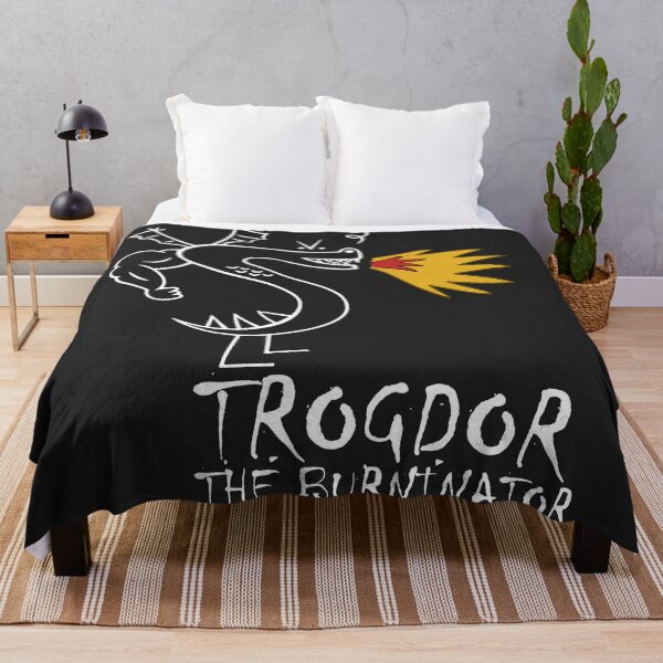Item preview, Trogdor The Burninator Fire Breathing Dragon White Outline designed and sold by BUNNIES-EL.