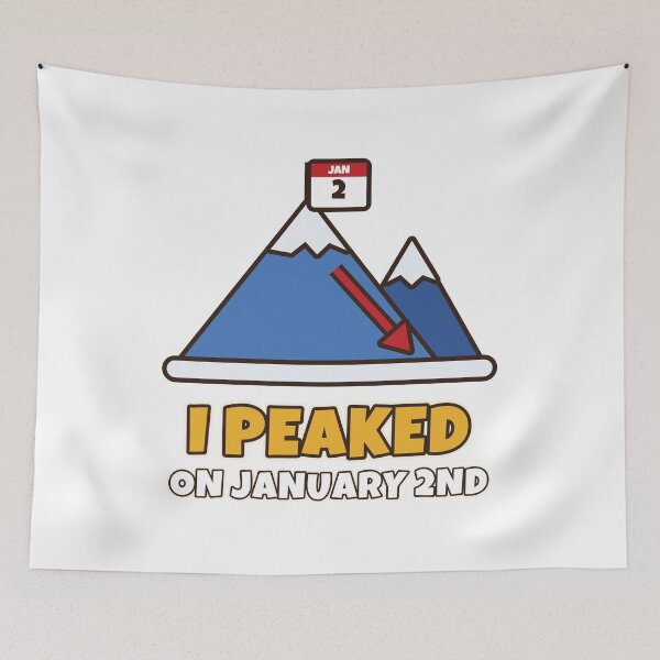 Item preview, I Peaked On January 2nd Funny New Year Resolution Fail designed and sold by Bornprints.