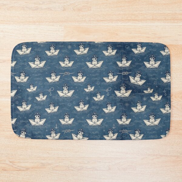 Item preview, Pirate Cat Seamless Pattern Funny Sailor Cat Wild Pattern Gift designed and sold by FurRealStudioCo.