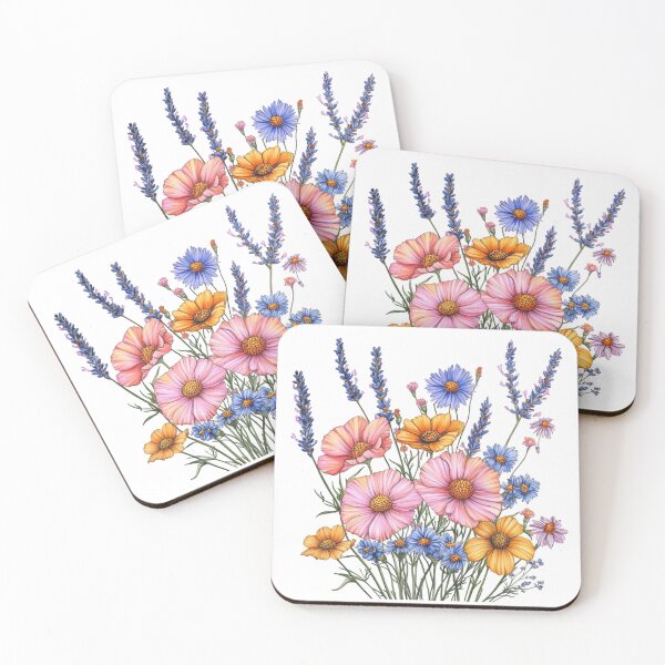 Item preview, Pastel Wildflower Bouquet with Lavender and Daisies designed and sold by Pattern Arbor .
