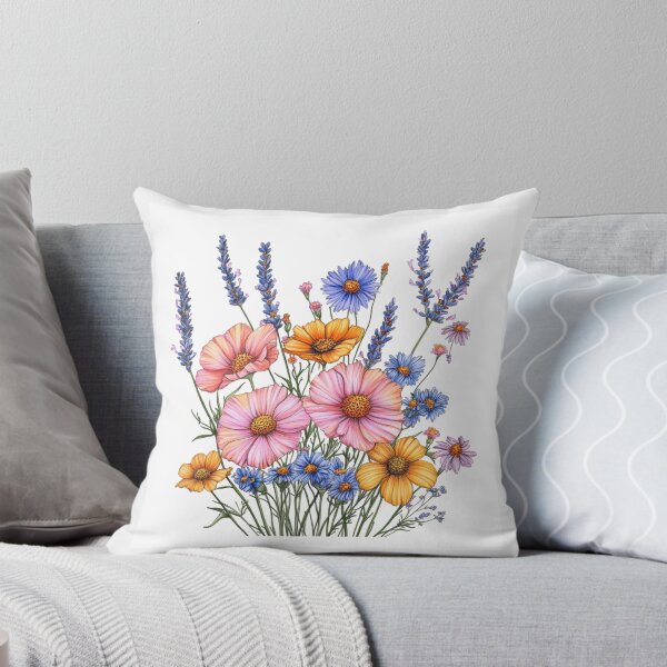 Item preview, Pastel Wildflower Bouquet with Lavender and Daisies designed and sold by Pattern Arbor .
