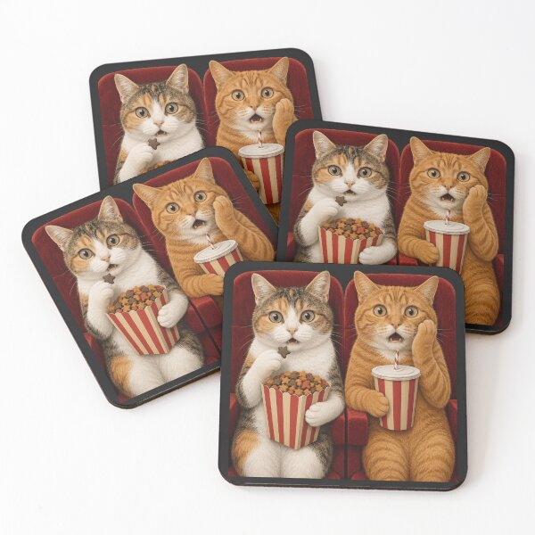 Item preview, Cats Watching A Scary Movie designed and sold by EllieGantDesign.