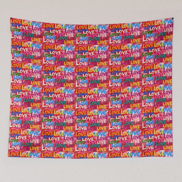 Item preview, Neon Love Pop Art Typographic Canvas Colorful Graffiti Painting designed and sold by Каленчук Арт.