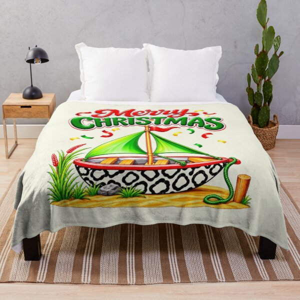 Item preview, Merry Christmas Leopard Skin Boat – Festive Holiday Art designed and sold by annenambiro.