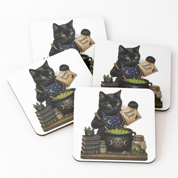 Item preview, Black Cat With Cauldron designed and sold by EllieGantDesign.