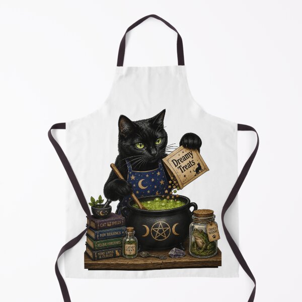 Item preview, Black Cat With Cauldron designed and sold by EllieGantDesign.