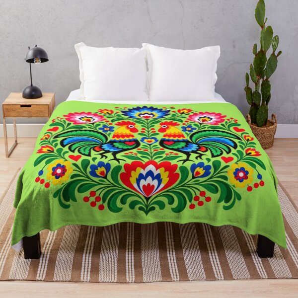 Item preview, Polish Folk Art – Colorful Roosters and Floral Ornament designed and sold by Cleora Art .