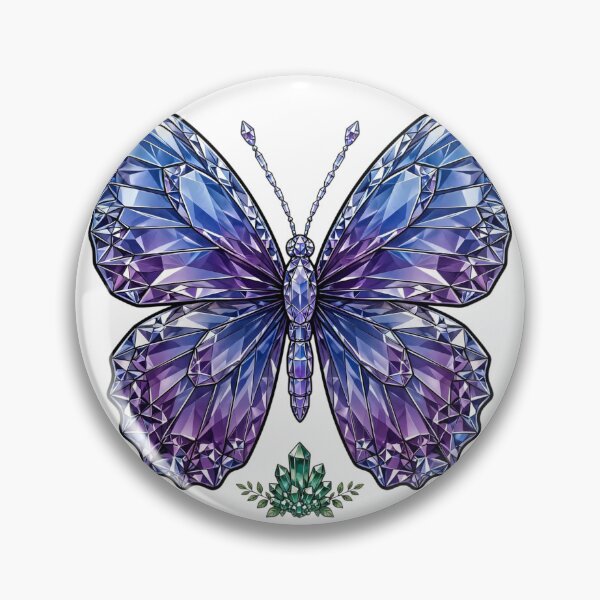 Item preview, Blue Purple Gradient Butterfly Crystal Sticker - Sapphire Amethyst Real Color designed and sold by Crystal Critters .