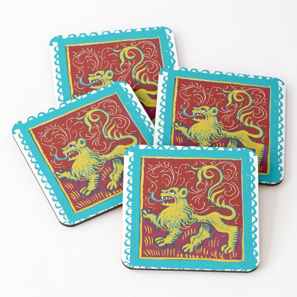 Item preview, Leo Zodiac Medieval Rampant Lion in Red designed and sold by Fani*.