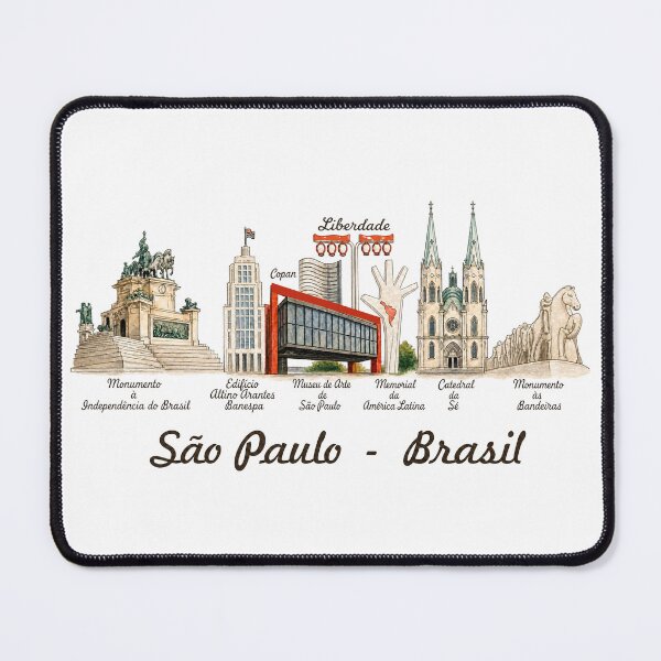 Item preview, Sao Paulo Brazil Skyline – Vintage Watercolor Landmarks Illustration designed and sold by Sampa In Focus.
