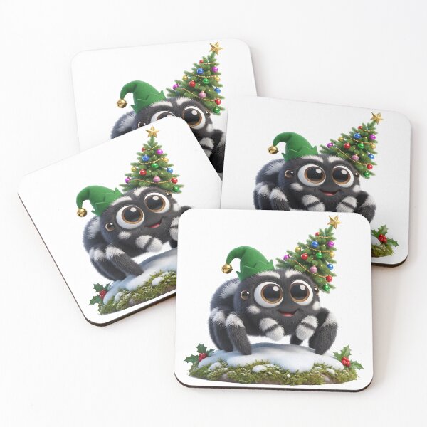 Item preview, Cute Jumping Spider Elf with a Christmas Tree designed and sold by Thanat Studio.