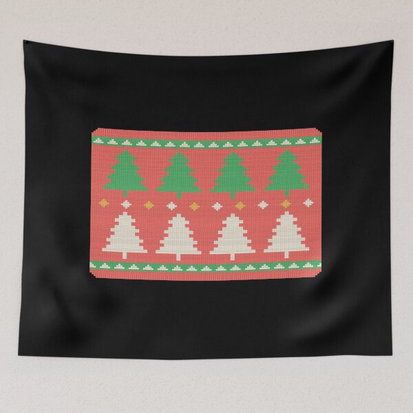 Item preview, Pine Tree Border Bands Christmas Knit-Look Print designed and sold by T-J-WHATEVER.
