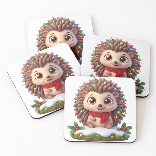 Item preview, Cute Hedgehog Wrapped in Christmas Lights designed and sold by Thanat Studio.