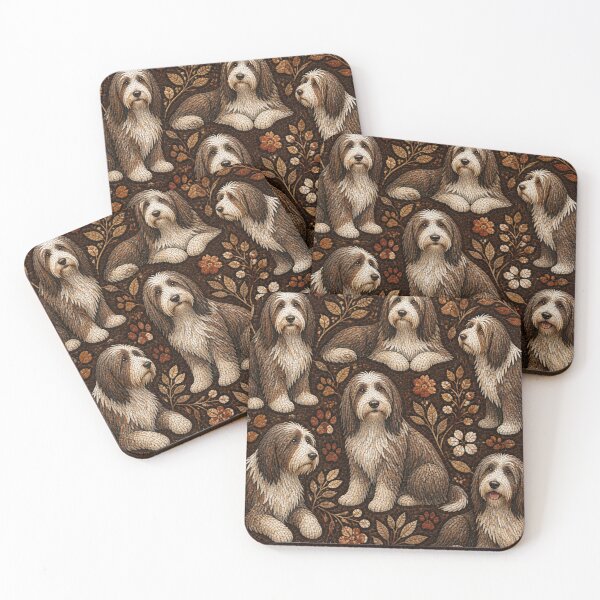 Item preview, Charming Bearded Collies in Mosaic designed and sold by Wags & Tails.