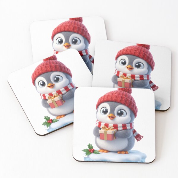 Item preview, Cute Baby Penguin with a Christmas Present designed and sold by Thanat Studio.